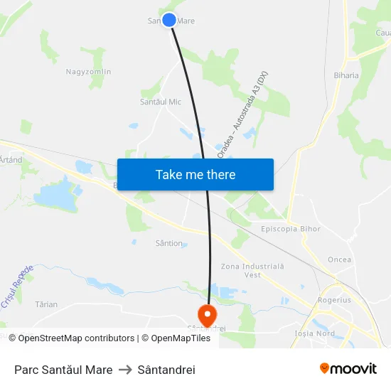 Santăul Mare | Parc to Sântandrei map