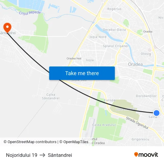 Nojoridului 19 to Sântandrei map