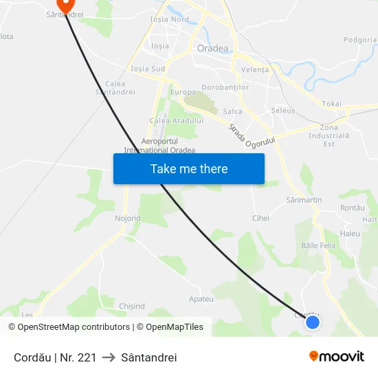Cordău | Nr. 221 to Sântandrei map