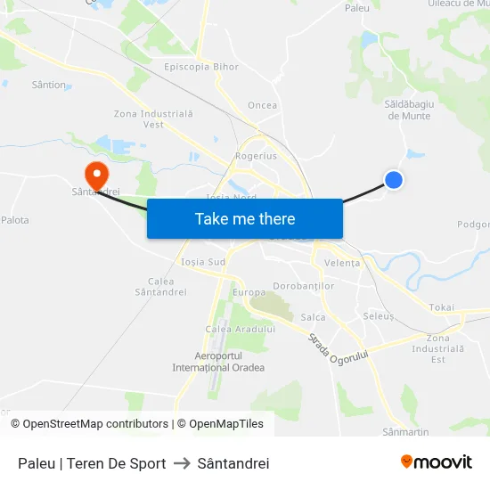 Paleu | Teren De Sport to Sântandrei map