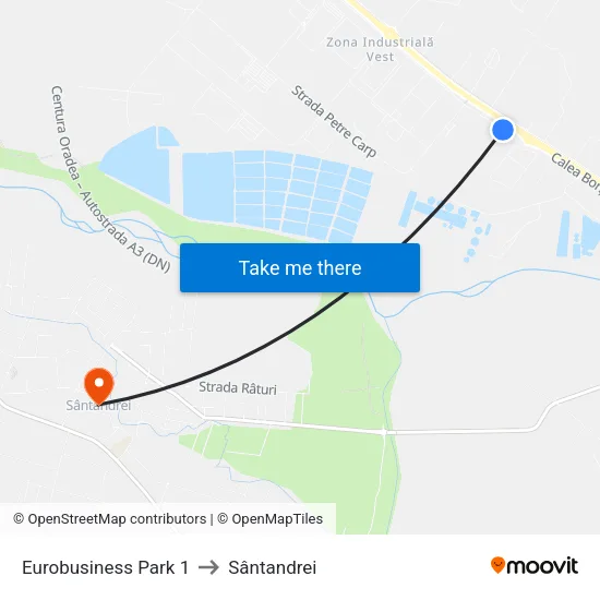 Eurobusiness Park 1 to Sântandrei map
