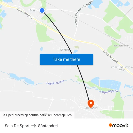 Borș | Sala De Sport to Sântandrei map