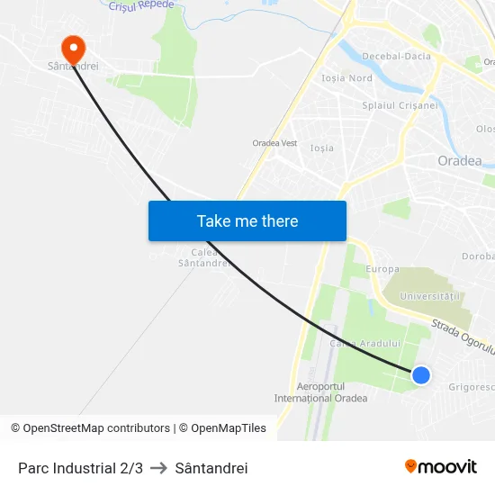 Parc Industrial 2/3 to Sântandrei map