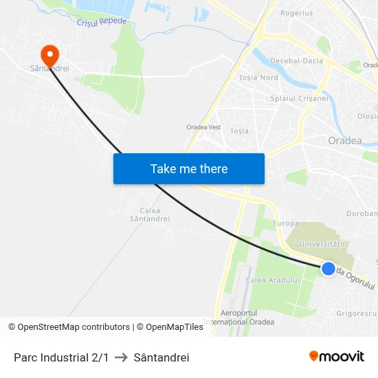 Parc Industrial 2/1 to Sântandrei map