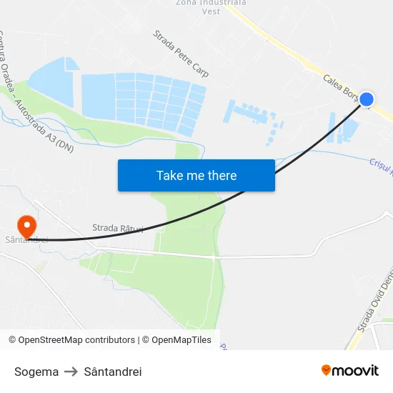 Sogema to Sântandrei map