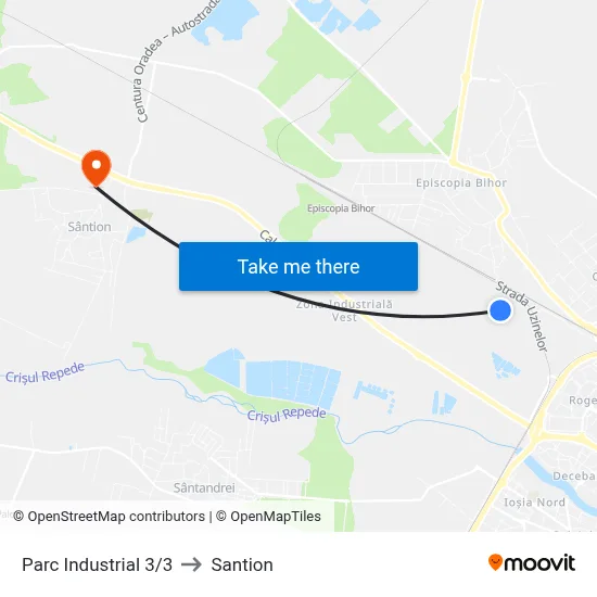 Parc Industrial 3/3 to Santion map