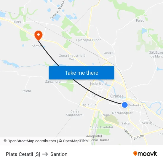 Piata Cetatii [S] to Santion map