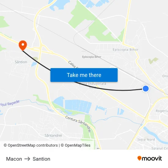 Macon to Santion map