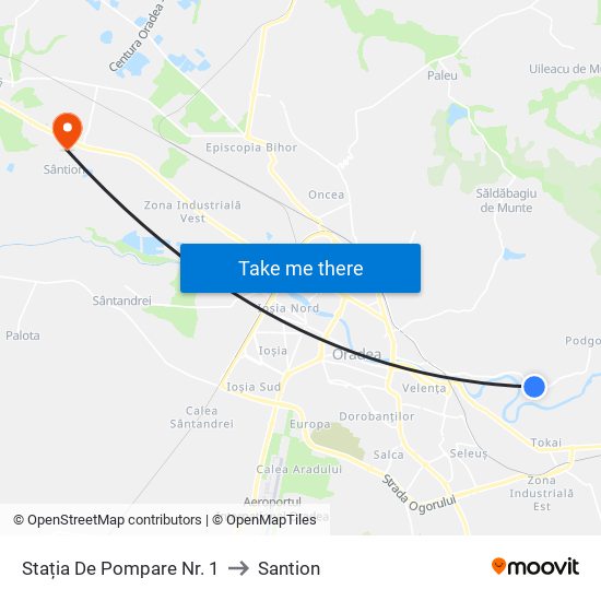 Stația De Pompare Nr. 1 to Santion map