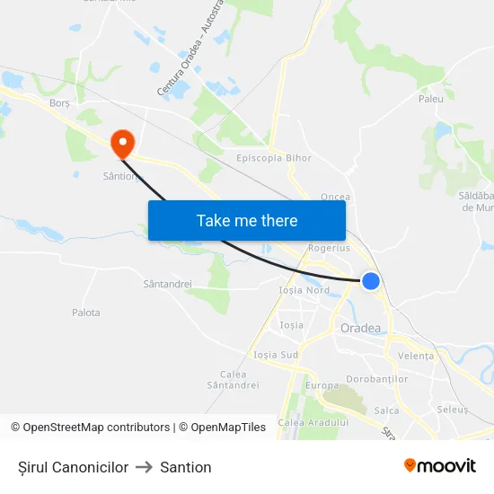 Șirul Canonicilor to Santion map