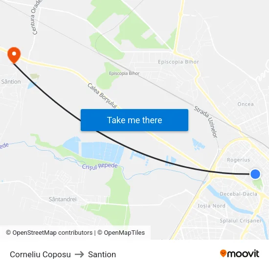 Corneliu Coposu to Santion map