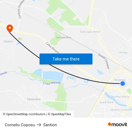 Corneliu Coposu to Santion map