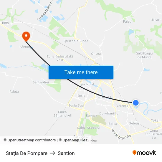 Mănăstirea Sfintei Cruci to Santion map