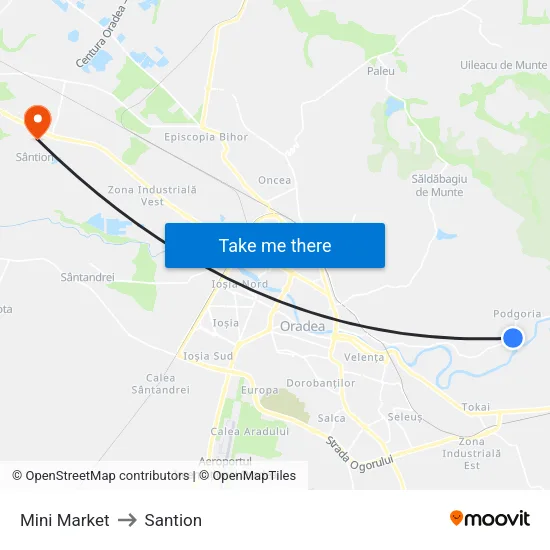 Făcliei 68 to Santion map