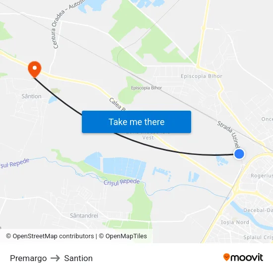 Premargo to Santion map