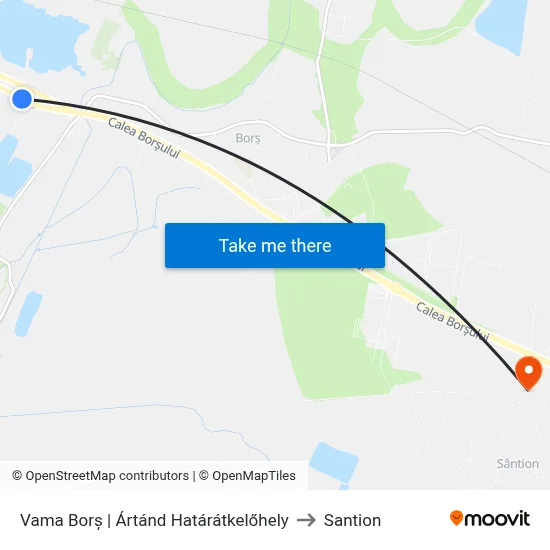 Vama Borș | Ártánd Határátkelőhely to Santion map