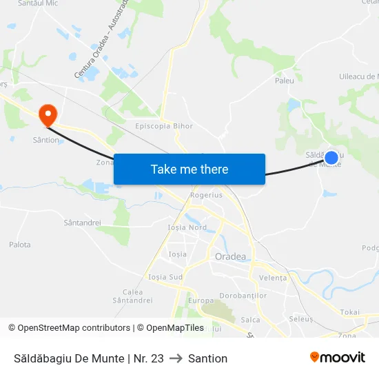 Săldăbagiu De Munte | Nr. 23 to Santion map