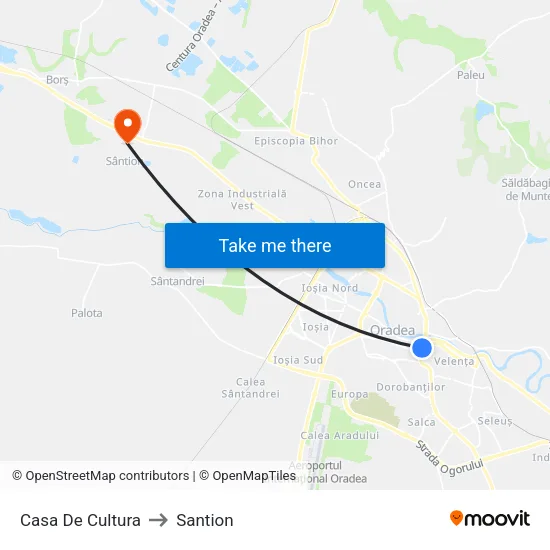 Casa De Cultura to Santion map