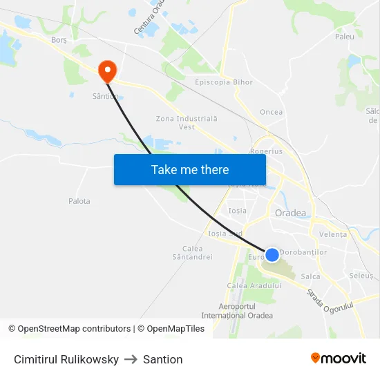 Cimitirul Rulikowsky to Santion map