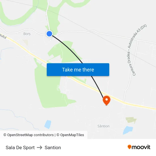 Borș | Sala De Sport to Santion map