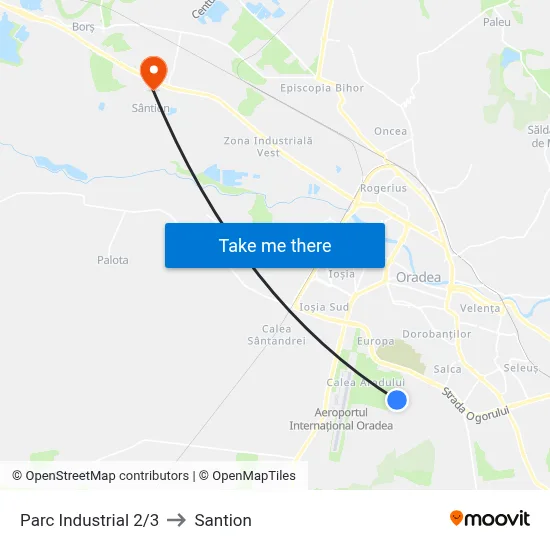 Parc Industrial 2/3 to Santion map