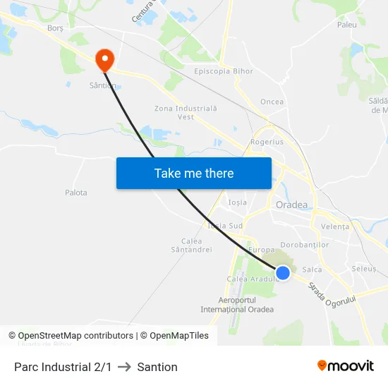 Parc Industrial 2/1 to Santion map