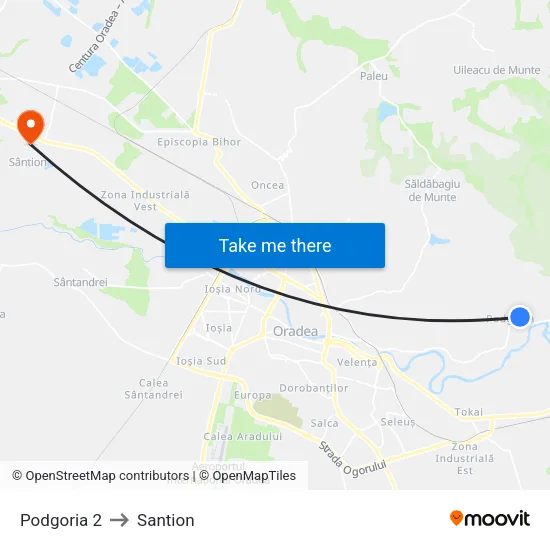 Podgoria Nr. 13 to Santion map