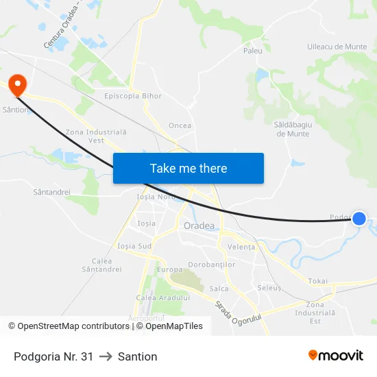 Podgoria Nr. 31 to Santion map