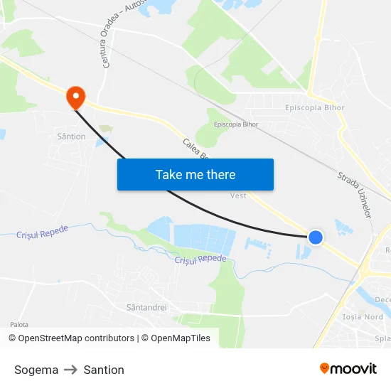 Sogema to Santion map