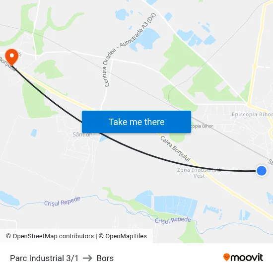 Parc Industrial 3/1 to Bors map