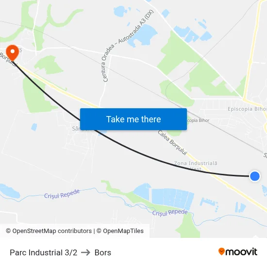 Parc Industrial 3/2 to Bors map