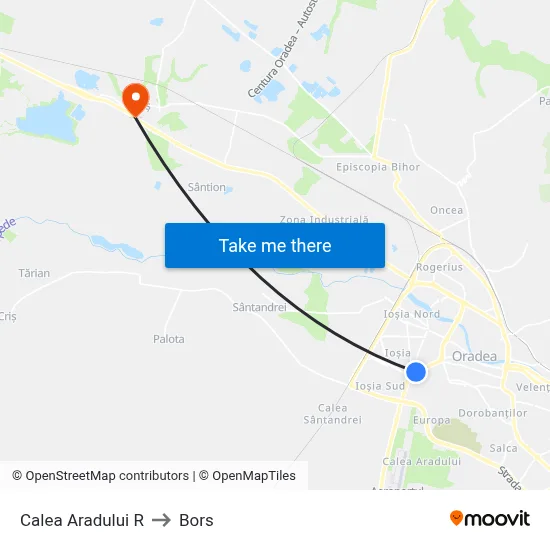 Calea Aradului R to Bors map