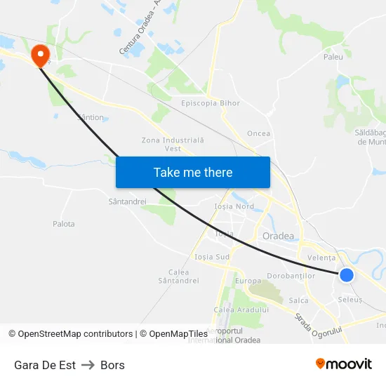 Gara De Est to Bors map