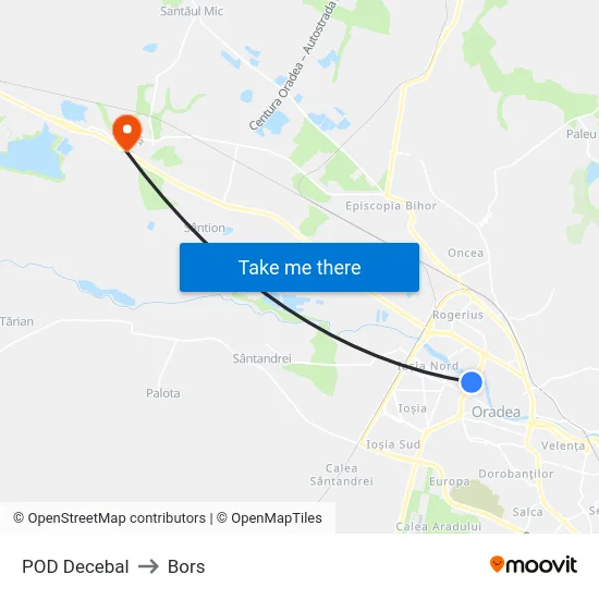 POD Decebal to Bors map