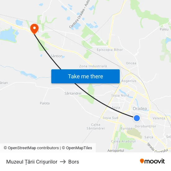 Muzeul Țării Crișurilor to Bors map