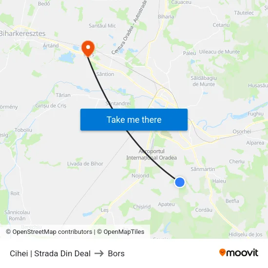 Cihei | Strada Din Deal to Bors map