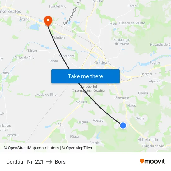 Cordău | Nr. 221 to Bors map