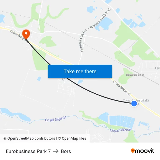 Eurobusiness Park 7 to Bors map