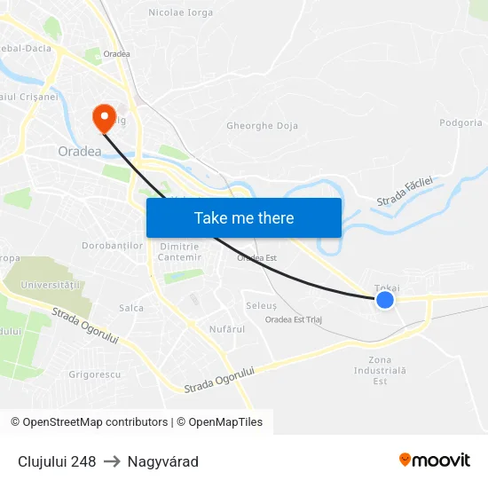 Clujului 248 to Nagyvárad map