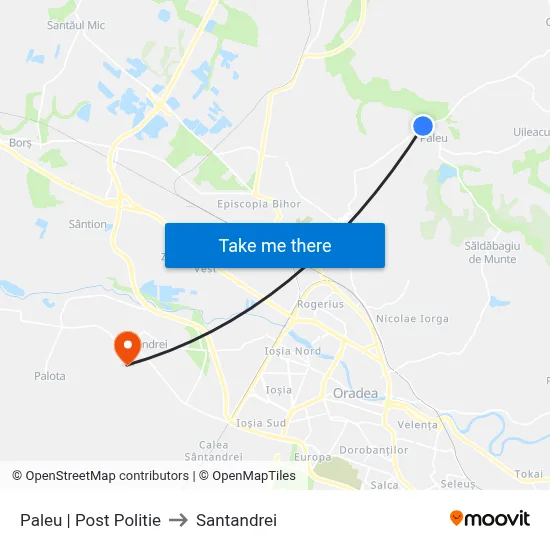 Paleu | Post Politie to Santandrei map