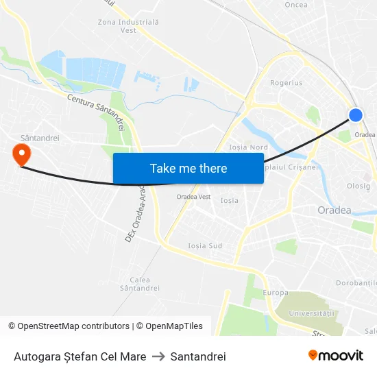 Autogara Ștefan Cel Mare to Santandrei map