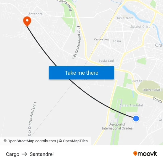 Cargo to Santandrei map