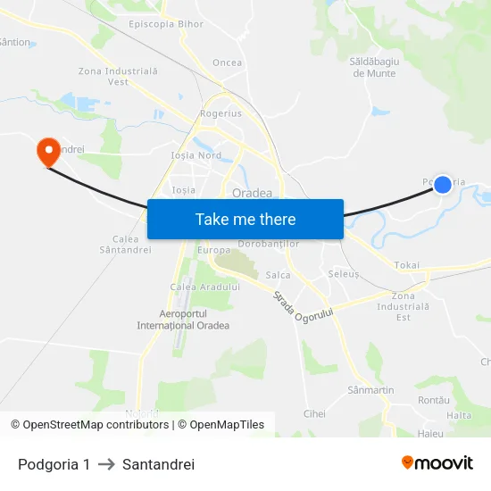 Bazinele Cu Apă to Santandrei map