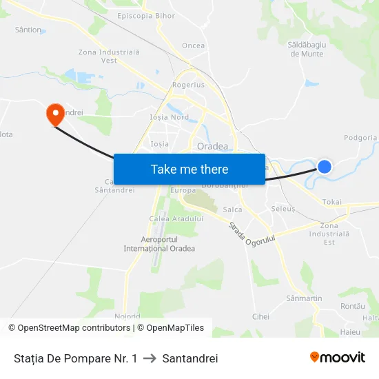 Stația De Pompare Nr. 1 to Santandrei map