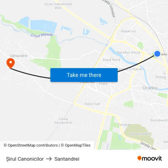 Șirul Canonicilor to Santandrei map
