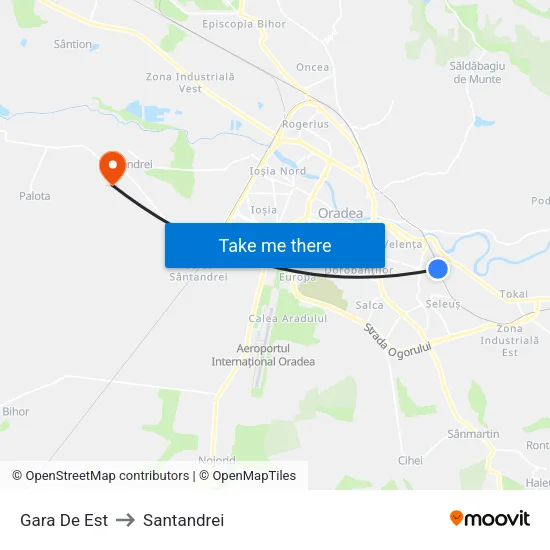 Gara De Est to Santandrei map