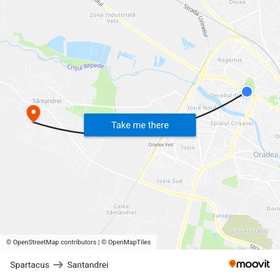 Spartacus to Santandrei map
