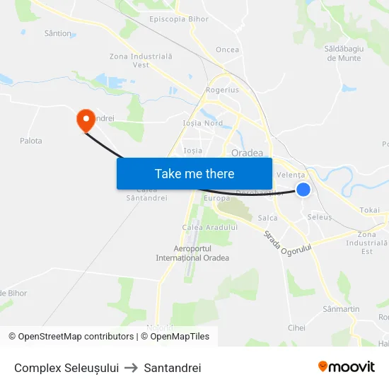 Complex Seleușului to Santandrei map