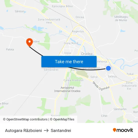 Autogara Războieni to Santandrei map