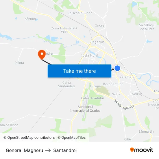 General Magheru to Santandrei map